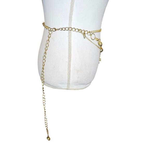 Gold Tone Metal Chain Waist Belt‎ Charm Up To 45\
